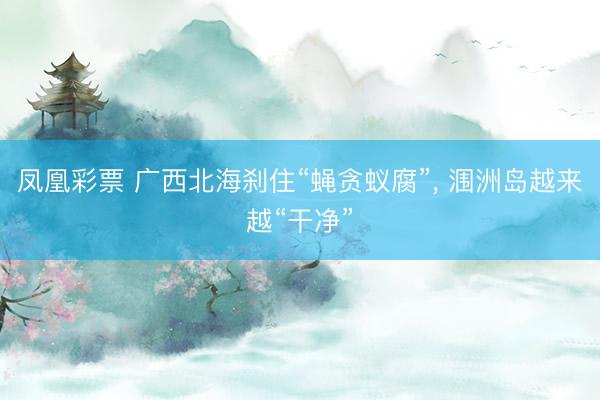 凤凰彩票 广西北海刹住“蝇贪蚁腐”, 涠洲岛越来越“干净”